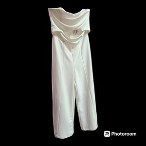 NWT Abbeline White Cutout Jumpsuit Size S